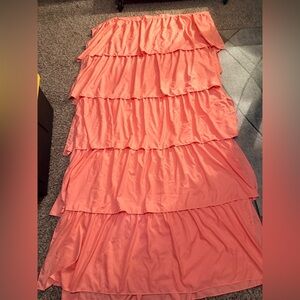 Elegant Coral Ruffled Curtains